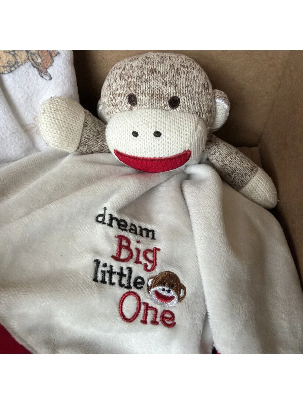 Baby Starter Set/Sock Monkey Security Blanket, Infantino Baby Rattle Bambi Blank